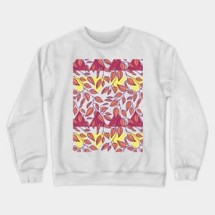 Minimalist Leaf Line Art Illustration as a Seamless Surface Pattern Design Crewneck Sweatshirt